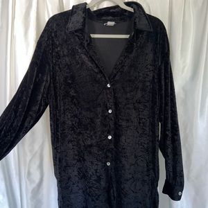 Vintage oversized velvet button down